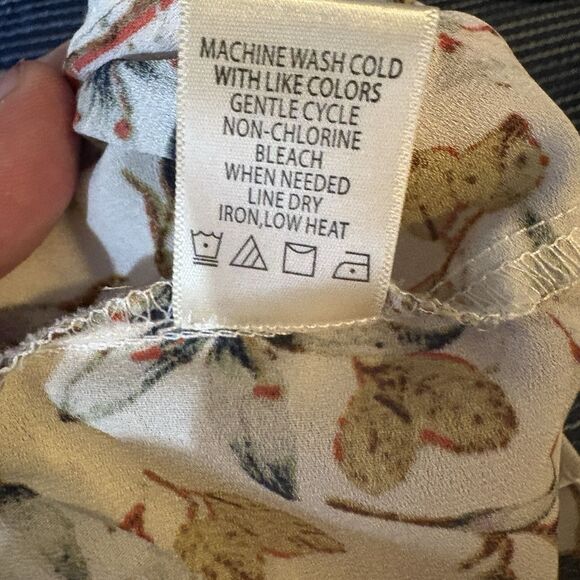 Max Studio Ruffle Sleeve Blouse Women's M Boho Floral Peasant Cottagecore Spring - Picture 15 of 16